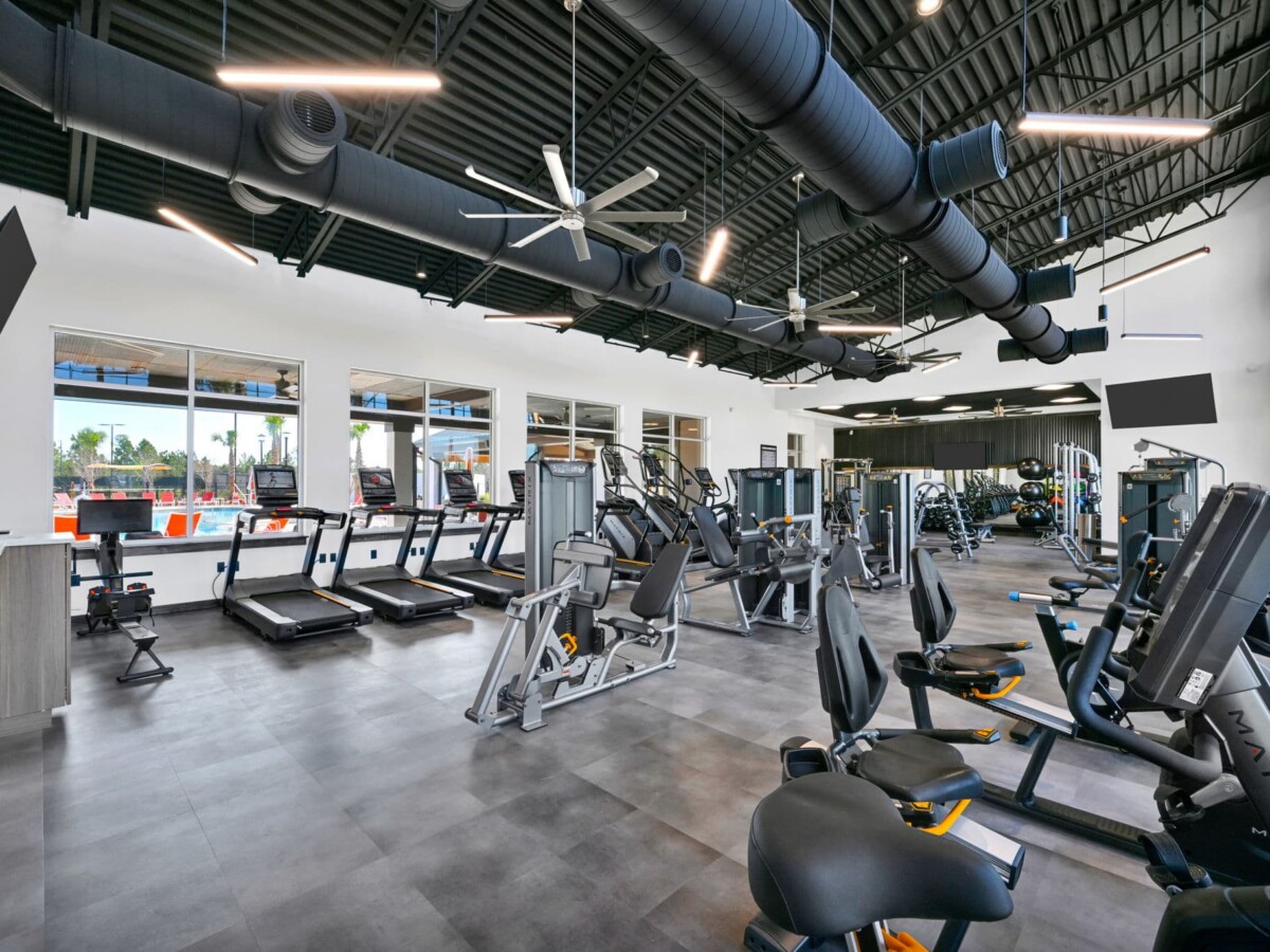 Fitness center inside The Landings at St Johns clubhouse